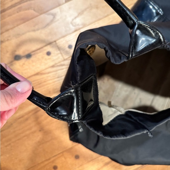 Tory Burch Black Nylon Tote with Logo - Picture 4 of 6